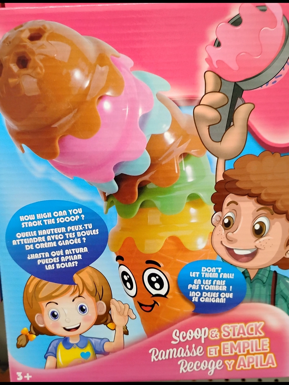 Scoop & Stack Colorful Ice Cream Stacking Toy (Pink, Blue, Green, Yellow, Brown)